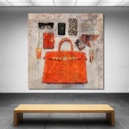 Quadro Accessori Femminili Con Borsa Hermès Fashion fsn2 quadro stampato su tela