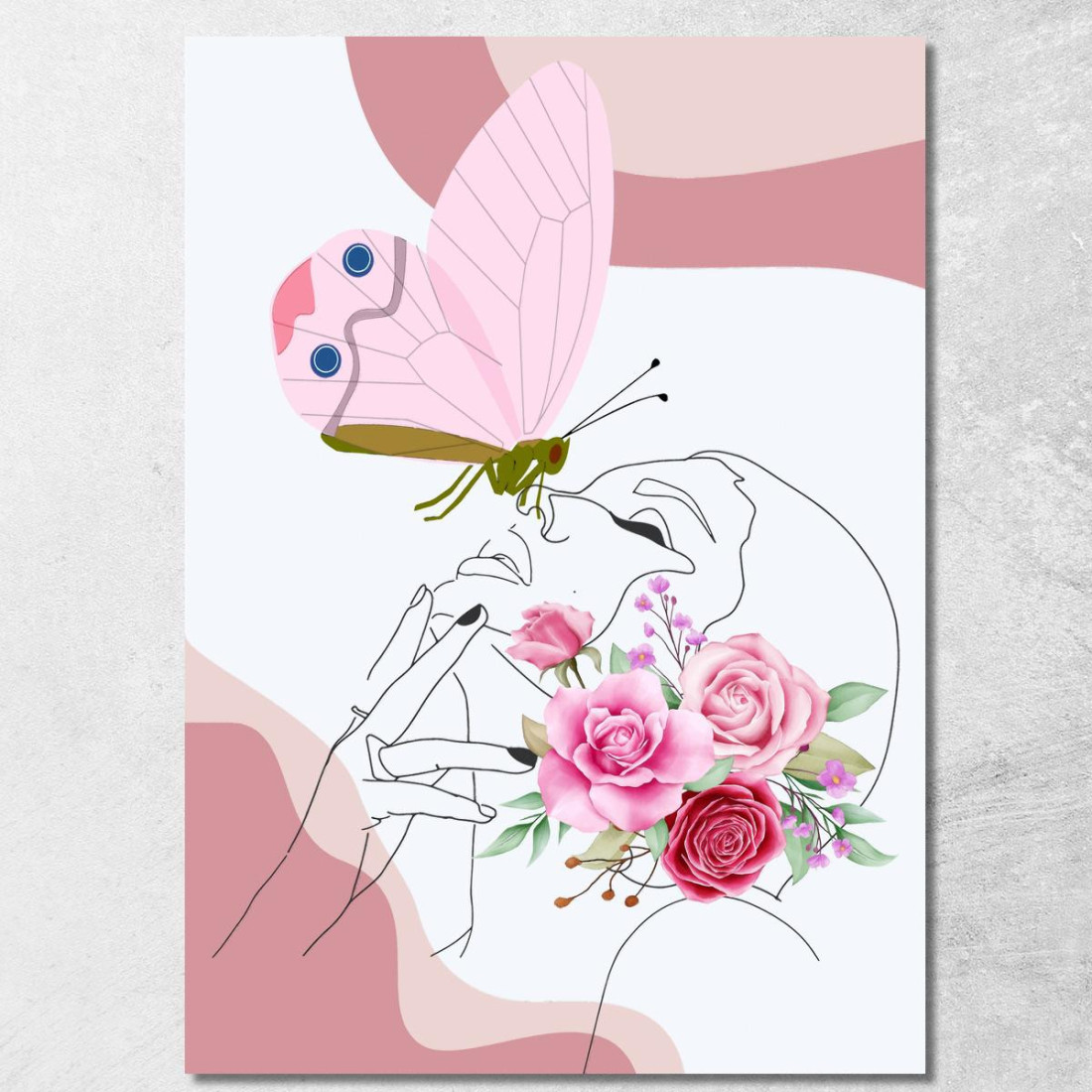 Quadro Bacio Di Farfalla E Fiori Fashion fsn4 quadro stampato su tela Quadro Bacio Di Farfalla E Fiori Fashion fsn4 quadro stampato su tela