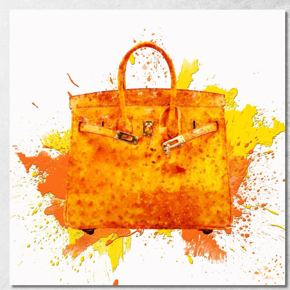 Quadro Borsa Arancione Stile Arte Moderna Fashion fsn5 quadro stampato su tela