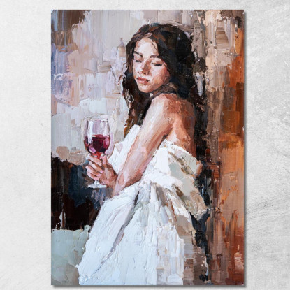 Quadro Donna Con Bicchiere Di Vino Rosso Fashion fsn26 quadro stampato su tela