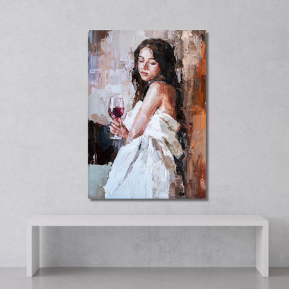 Quadro Donna Con Bicchiere Di Vino Rosso Fashion fsn26 quadro stampato su tela