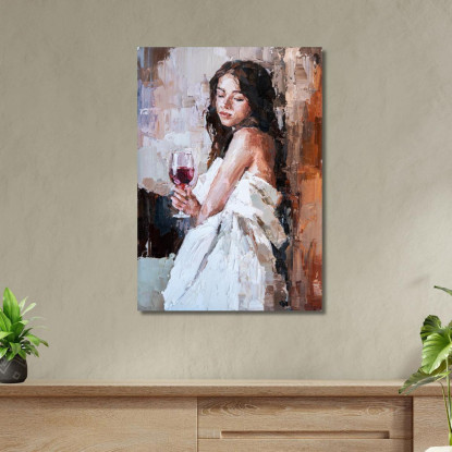 Quadro Donna Con Bicchiere Di Vino Rosso Fashion fsn26 quadro stampato su tela