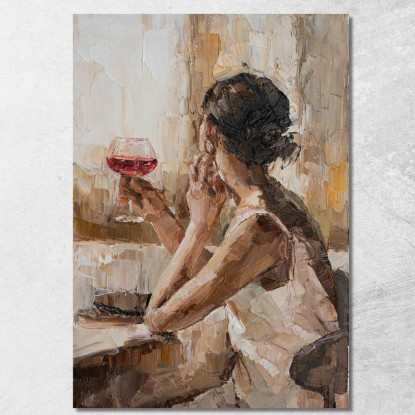 Quadro Donna Con Calice Di Vino Rosso Fashion fsn27 quadro stampato su tela