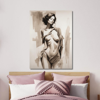 Quadro Donna Nudo Artistico Bianco E Nero Silhouette Elegante Fashion fsn44 quadro stampato su tela