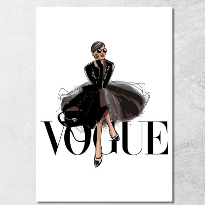 Quadro Fashion Illustrazione Donna Vogue Fashion fsn47 quadro stampato su tela