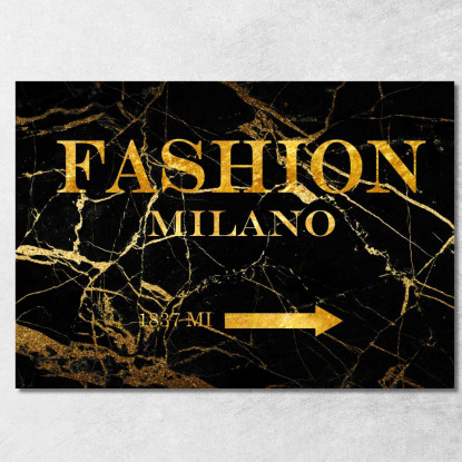 Quadro Fashion Milano Sfondo Marmo Nero E Oro Fashion fsn49 quadro stampato su tela