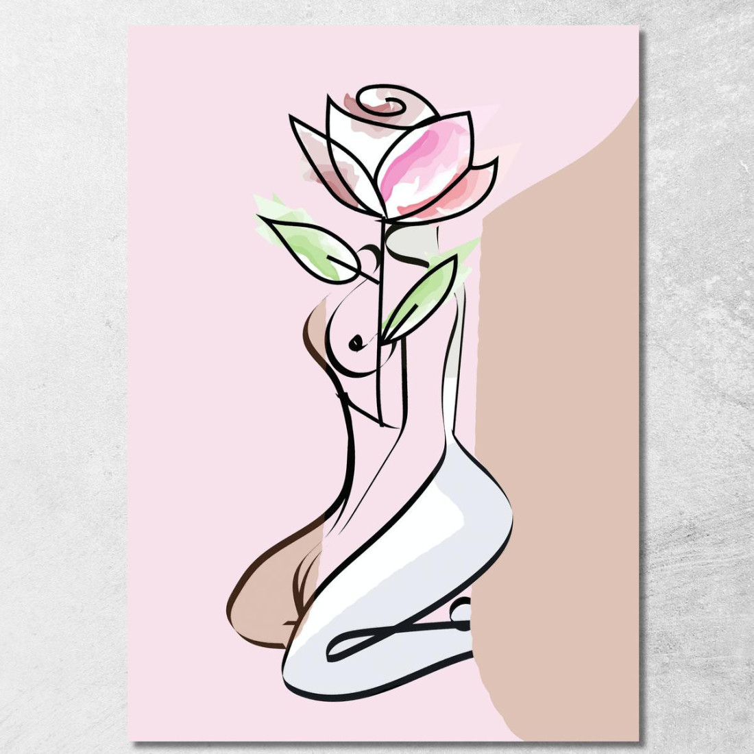 Quadro Minimalista Donna Fiore Rosa Fashion fsn57 quadro stampato su tela Quadro Minimalista Donna Fiore Rosa Fashion fsn57 quadro stampato su tela