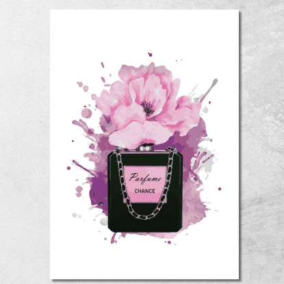 Quadro Profumo Rosa Con Fiore Viola Elegante Fashion fsn71 quadro stampato su tela