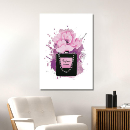 Quadro Profumo Rosa Con Fiore Viola Elegante Fashion fsn71 quadro stampato su tela