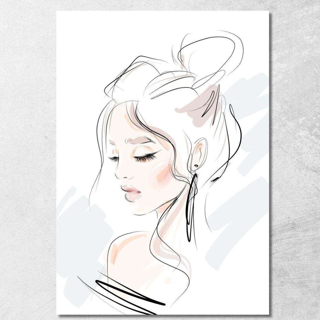 Quadro Ritratto Stilizzato Di Profilo Con Sfondo Chiaro Fashion fsn81 quadro stampato su tela Quadro Ritratto Stilizzato Di Profilo Con Sfondo Chiaro Fashion fsn81 quadro stampato su tela