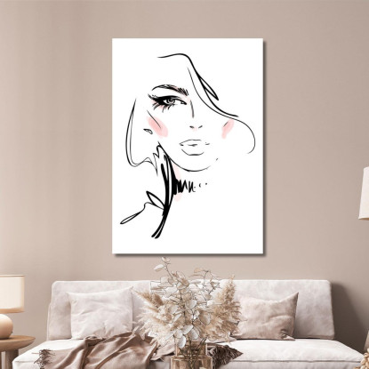 Quadro Volto Femminile Stilizzato Disegno Minimalista Fashion fsn94 quadro stampato su tela