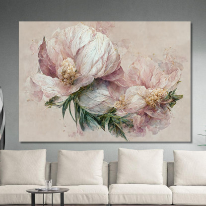 Quadro Artistico Floreale Stile Acquerello Con Fiori Delicati Quadro Moderno Fiori Astratti flp4 quadro stampato su tela