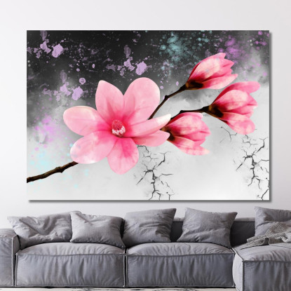 Quadro Fiore Rosa Sfondo Astratto Moderno Quadro Moderno Fiori Astratti flp15 quadro stampato su tela