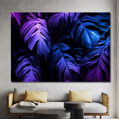 Quadro Moderno Foglie Tropicali Neon Quadro Moderno Fiori Astratti flp30 quadro stampato su tela