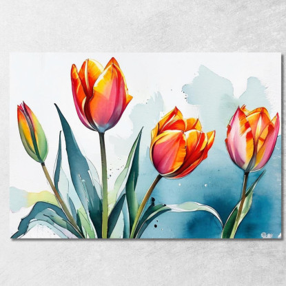 Quadro Tulipani Arancioni E Rosa Quadro Moderno Fiori Astratti flp39 quadro stampato su tela