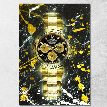 Quadro Moderno Orologio Golden Marble Daytona Dream rlx2 quadro stampato su tela