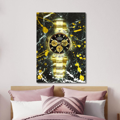 Quadro Moderno Orologio Golden Marble Daytona Dream rlx2 quadro stampato su tela