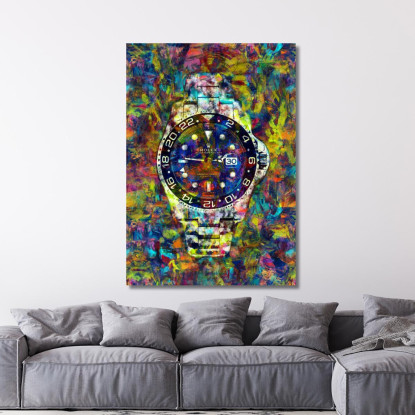 Quadro Moderno Orologio Colorful Dream rlx5 quadro stampato su tela