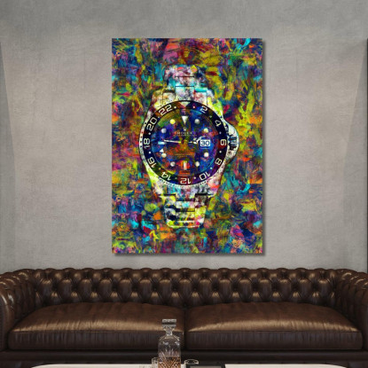 Quadro Moderno Orologio Colorful Dream rlx5 quadro stampato su tela