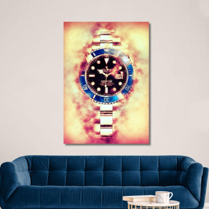 Quadro Moderno Orologio Desert Fire Light Gmt rlx8 quadro stampato su tela