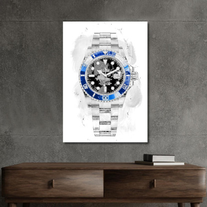 Quadro Moderno Orologio Submariner Bianco rlx10 quadro stampato su tela