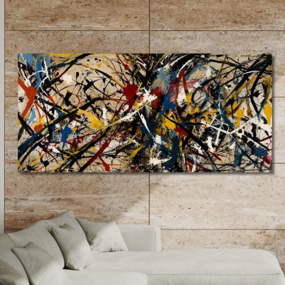 Caos E Struttura Stile Jackson Pollock ijsp3 quadro stampato su tela