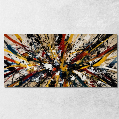 Esplosione Di Colore 2 Opera Ispirata Jackson Pollock ijsp11 quadro stampato su tela