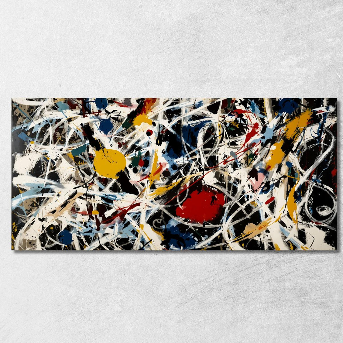 Numero 15 Opera Ispirata Jackson Pollock ijsp16 quadro stampato su tela Numero 15 Opera Ispirata Jackson Pollock ijsp16 quadro stampato su tela