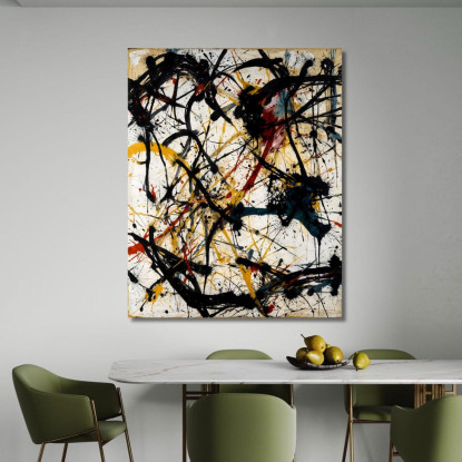 Numero 26 Opera Ispirata 3 Jackson Pollock ijsp18 quadro stampato su tela
