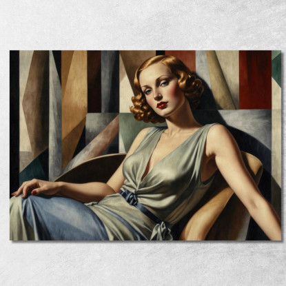 La Musa Dorata Stile Tamara de Lempicka ilmt17 quadro stampato su tela