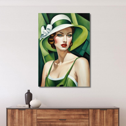 La Signora In Verde Stile Tamara de Lempicka ilmt19 quadro stampato su tela