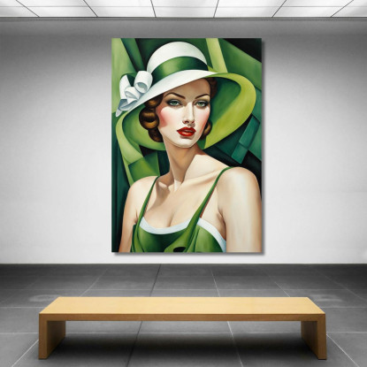 La Signora In Verde Stile Tamara de Lempicka ilmt19 quadro stampato su tela