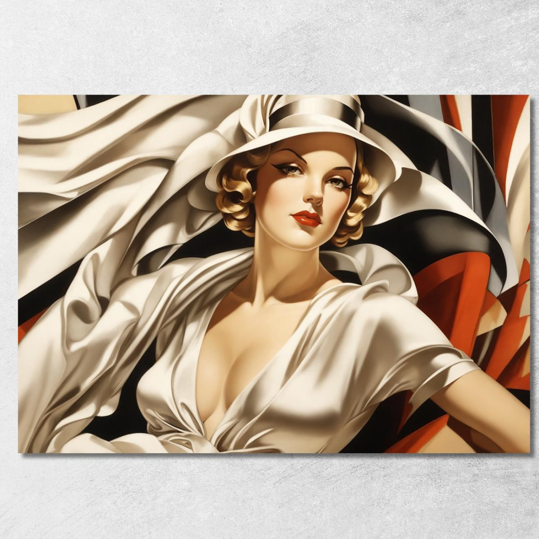 La Sirena Bianca Stile Tamara de Lempicka ilmt22 quadro stampato su tela La Sirena Bianca Stile Tamara de Lempicka ilmt22 quadro stampato su tela