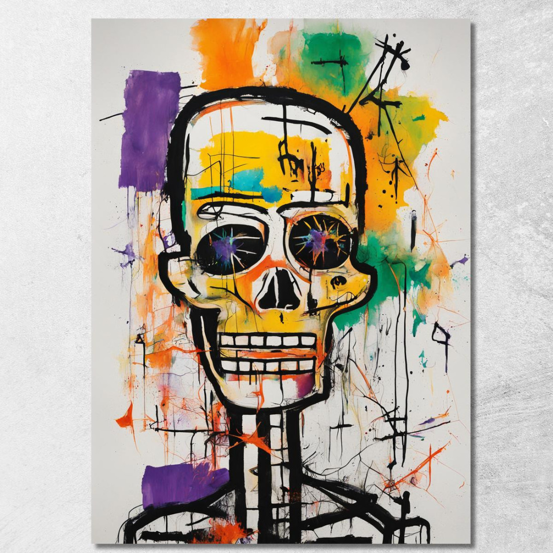 Caos Della Mente Ispirato A Jean-Michel Basquiat ibsq6 quadro stampato su tela Caos Della Mente Ispirato A Jean-Michel Basquiat ibsq6 quadro stampato su tela