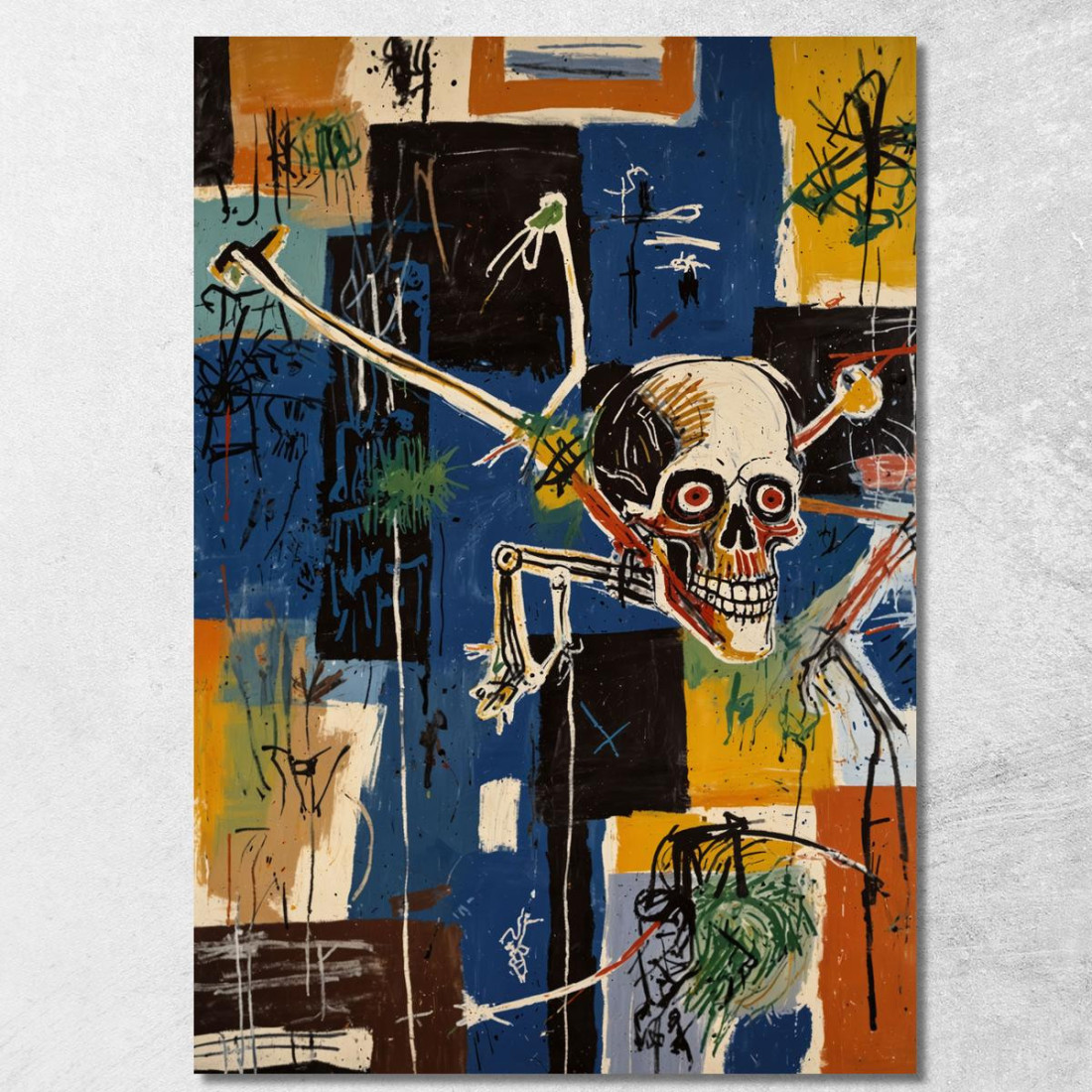 Caos Disarticolato Reinterpretazione Jean-Michel Basquiat ibsq8 quadro stampato su tela Caos Disarticolato Reinterpretazione Jean-Michel Basquiat ibsq8 quadro stampato su tela