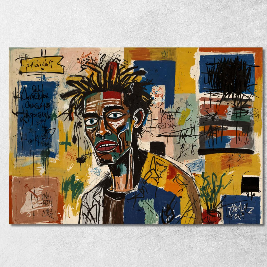 Visione Distorta Ispirato A Jean-Michel Basquiat ibsq9 quadro stampato su tela Visione Distorta Ispirato A Jean-Michel Basquiat ibsq9 quadro stampato su tela