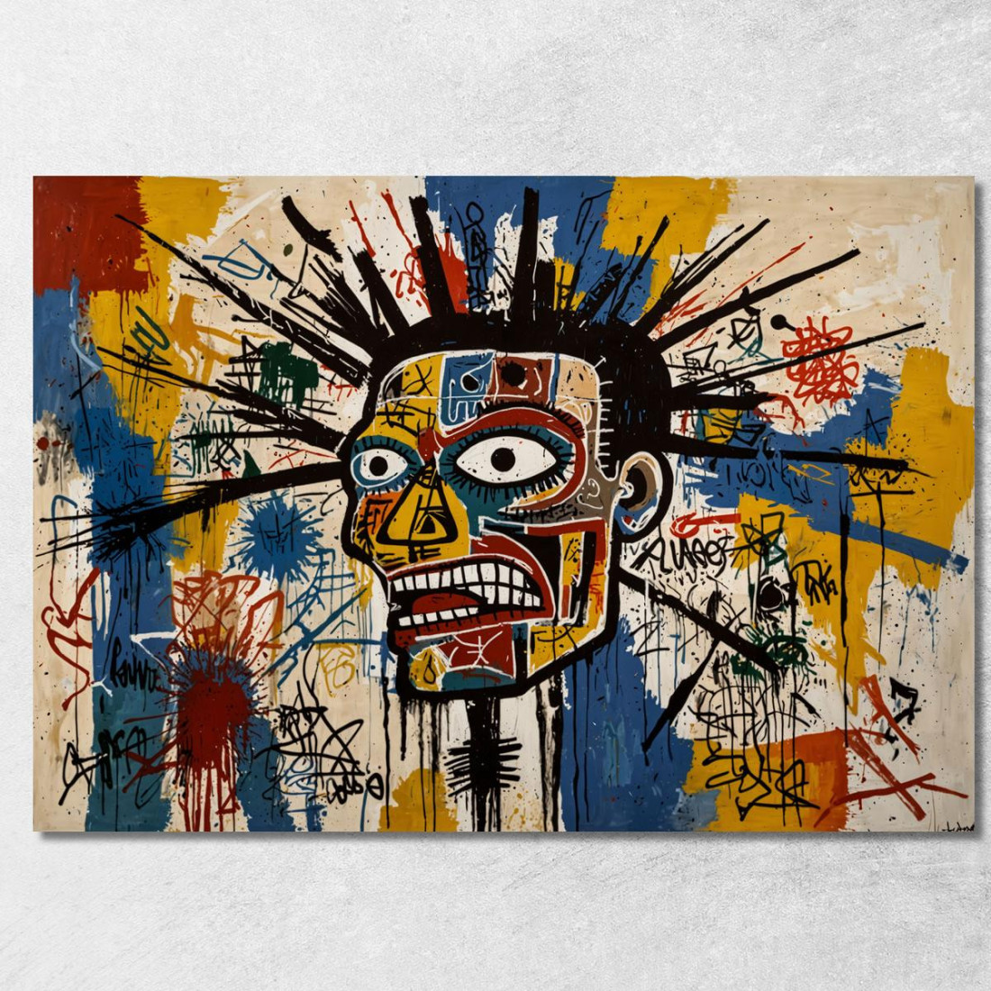 Identità Fratturata Stile Jean-Michel Basquiat ibsq13 quadro stampato su tela Identità Fratturata Stile Jean-Michel Basquiat ibsq13 quadro stampato su tela