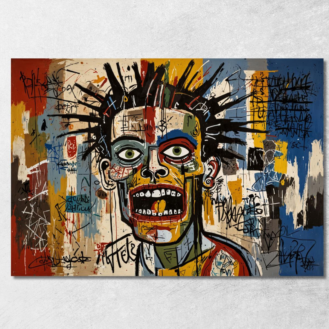Urlo Al Neon Stile Jean-Michel Basquiat ibsq19 quadro stampato su tela Urlo Al Neon Stile Jean-Michel Basquiat ibsq19 quadro stampato su tela