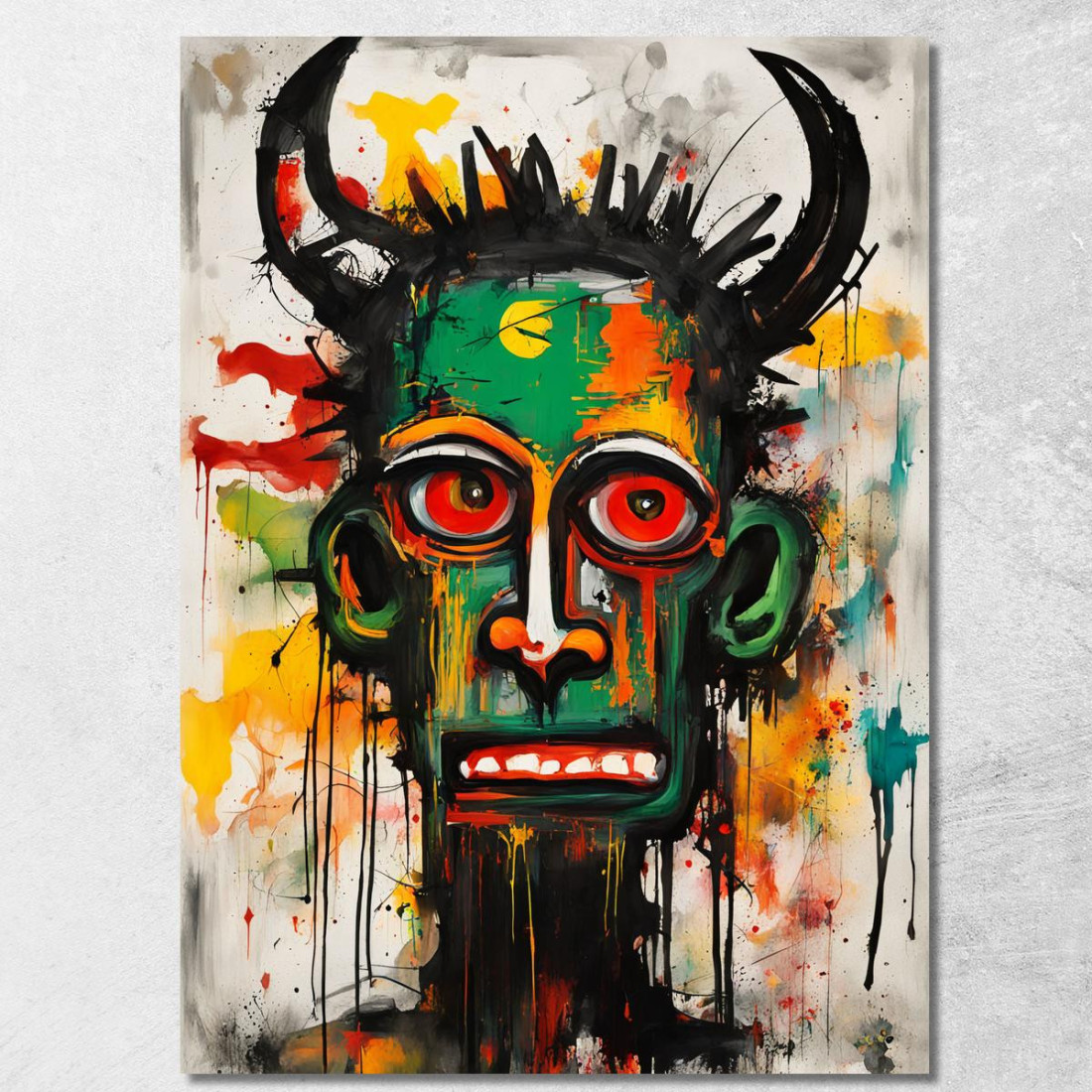 Spirito Ribelle Reinterpretazione Jean-Michel Basquiat ibsq20 quadro stampato su tela Spirito Ribelle Reinterpretazione Jean-Michel Basquiat ibsq20 quadro stampato su tela