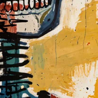 Sguardo Scheletrico Ispirato A Jean-Michel Basquiat ibsq21 quadro stampato su tela