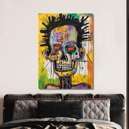 Lo Sguardo Elettrico Reinterpretazione Jean-Michel Basquiat ibsq26 quadro stampato su tela