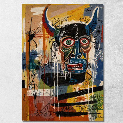 Il Guardiano Cornuto Stile Jean-Michel Basquiat ibsq28 quadro stampato su tela