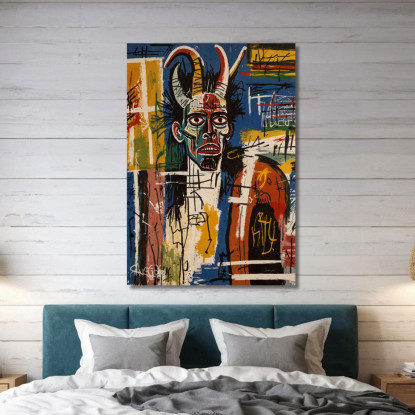 Anima Tormentata Ispirato A Jean-Michel Basquiat ibsq33 quadro stampato su tela