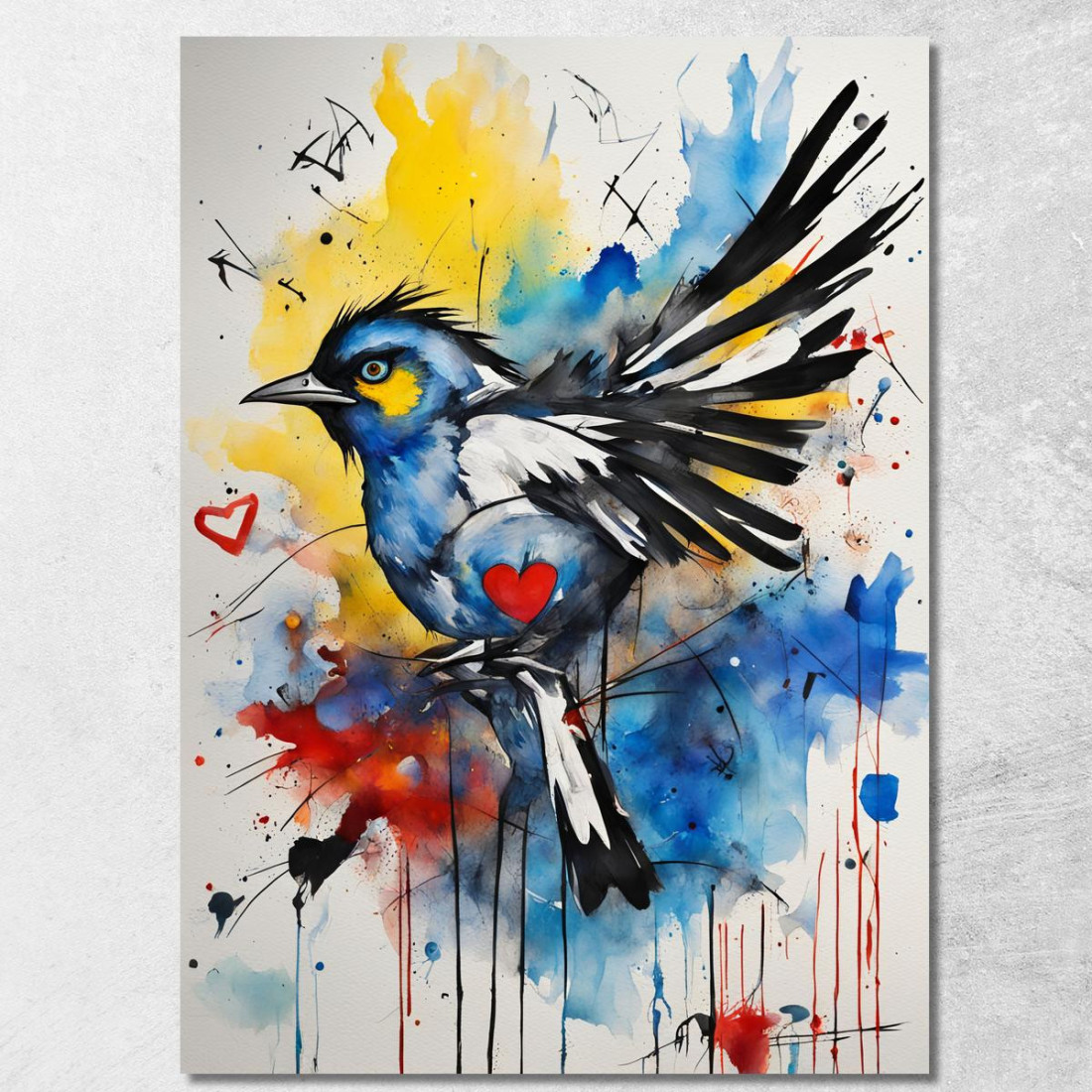 Cuore Selvaggio Stile Jean-Michel Basquiat ibsq37 quadro stampato su tela Cuore Selvaggio Stile Jean-Michel Basquiat ibsq37 quadro stampato su tela
