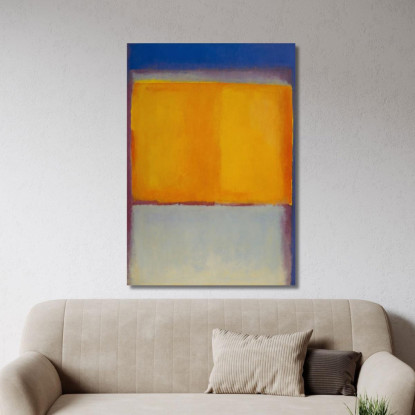 Blu Ocra E Bianco Stile Mark Rothko irhk1 quadro stampato su tela