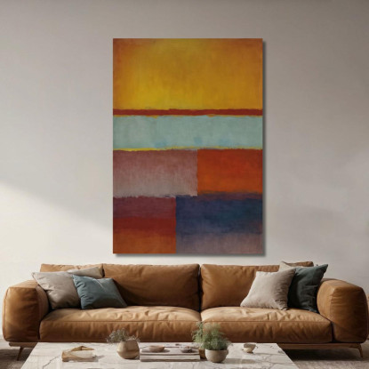 Ocra Ciano Rosso Intenso E Blu Reinterpretazione Mark Rothko irhk14 quadro stampato su tela