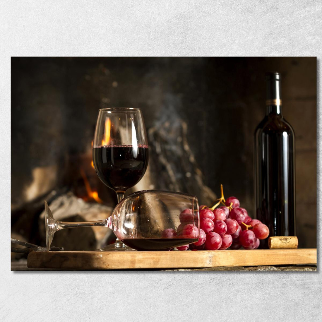 Quadro Moderno Calice Di Vino Rosso Accanto A Un Camino foo15 quadro stampato su tela Quadro Moderno Calice Di Vino Rosso Accanto A Un Camino foo15 quadro stampato su tela