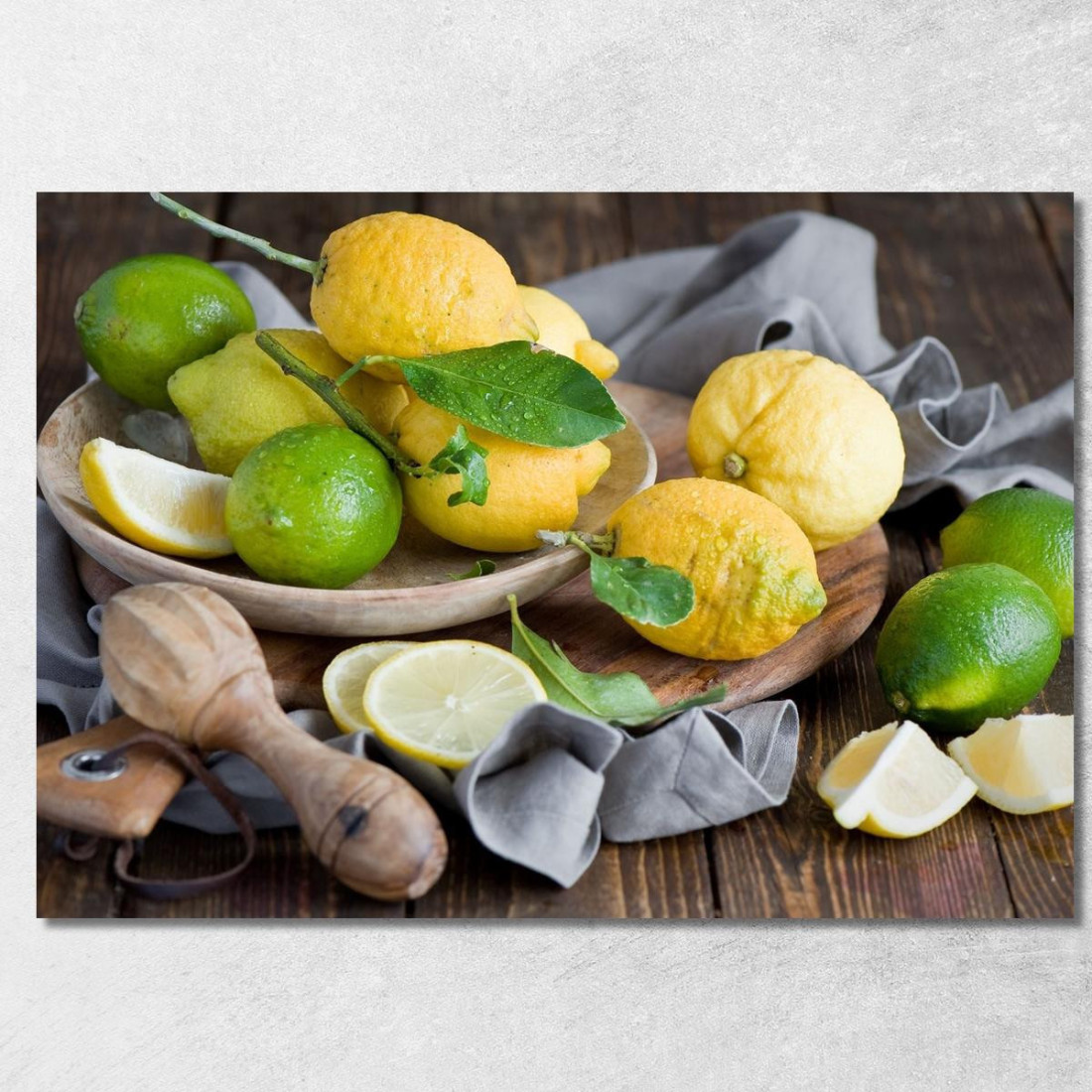 Quadro Moderno Limoni E Lime Freschi Su Un Tavolo Rustico foo76 quadro stampato su tela Quadro Moderno Limoni E Lime Freschi Su Un Tavolo Rustico foo76 quadro stampato su tela