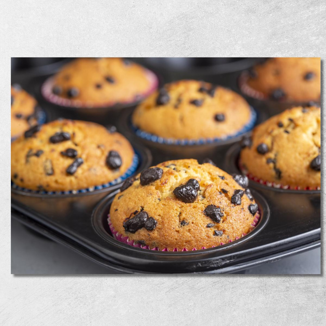 Quadro Moderno Muffin Con Gocce Di Cioccolato Appena Sfornati foo83 quadro stampato su tela Quadro Moderno Muffin Con Gocce Di Cioccolato Appena Sfornati foo83 quadro stampato su tela