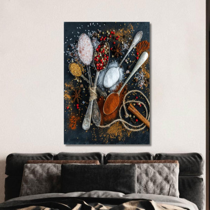 Quadro Moderno Spezie E Condimenti Assortiti foo105 quadro stampato su tela